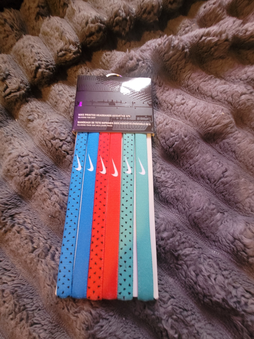 Nike Printed Elastic Headband Set - Blue, Red, Teal, Mint, White